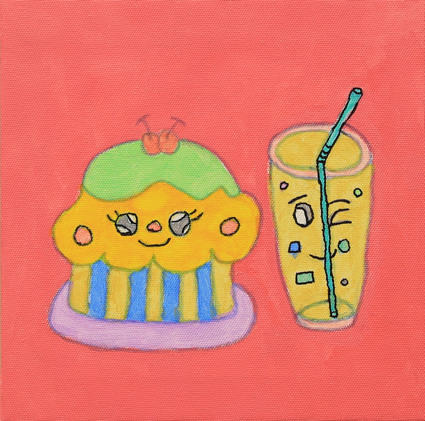 High-tea blueberry muffin cake & drink