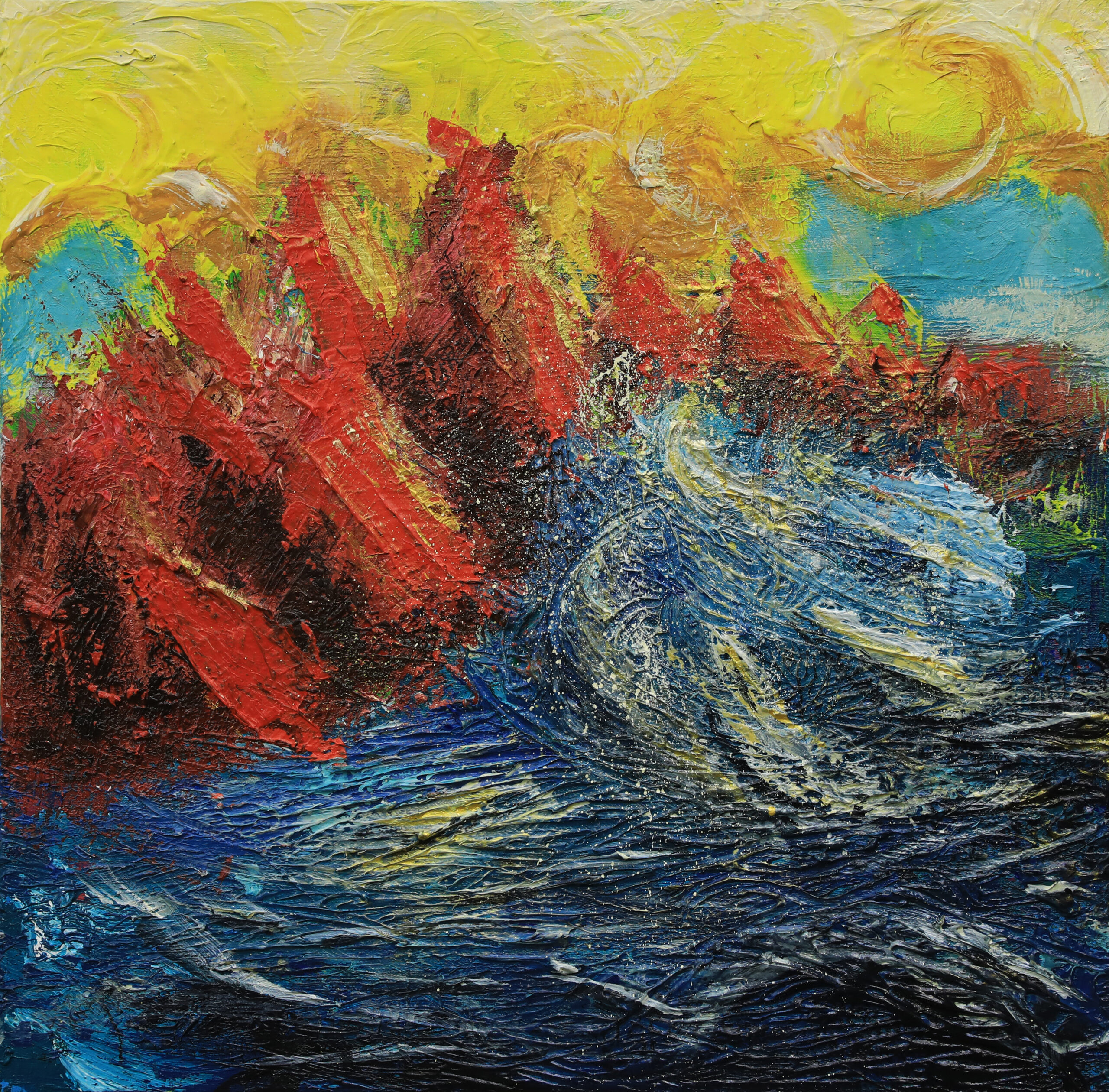 Mountains Soaring on Crashing Waves